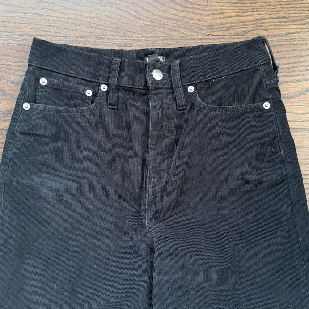 I Crew corduroy black wide leg pants, size 25. Like new - Picture 3 of 12